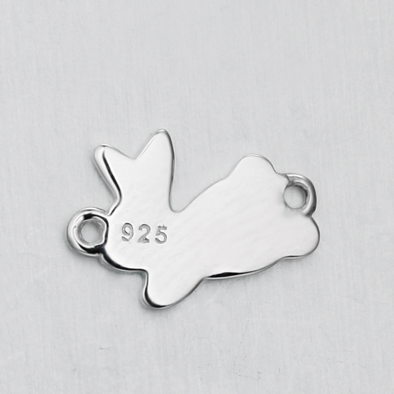 925 Sterling Silver Cute Rabbit Connector Charms