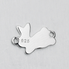 925 Sterling Silver Cute Rabbit Connector Charms