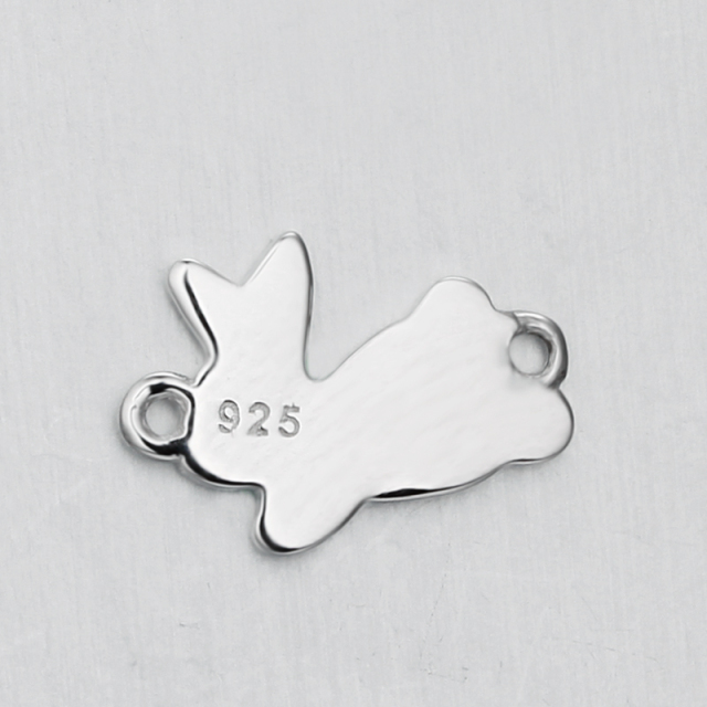 925 Sterling Silver Cute Rabbit Connector Charms