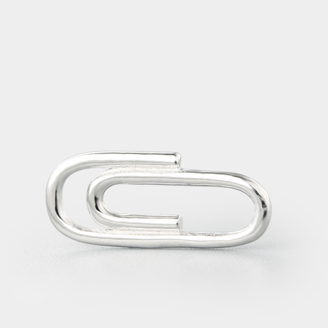 925 Sterling Silver Paper Clip Connector Charms
