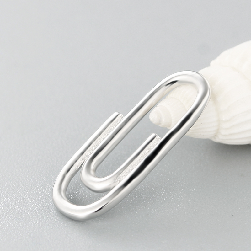 925 Sterling Silver Paper Clip Connector Charms