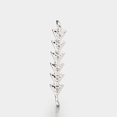 925 Sterling Silver CZ Stone Triangle String Connector Charms