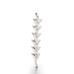 925 Sterling Silver CZ Stone Triangle String Connector Charms