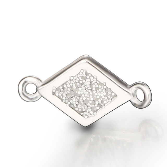 925 Sterling Silver Shining Diamond Connector Charms