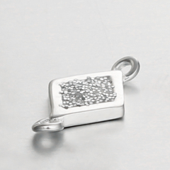 925 Sterling Silver Shining Diamond Connector Charms