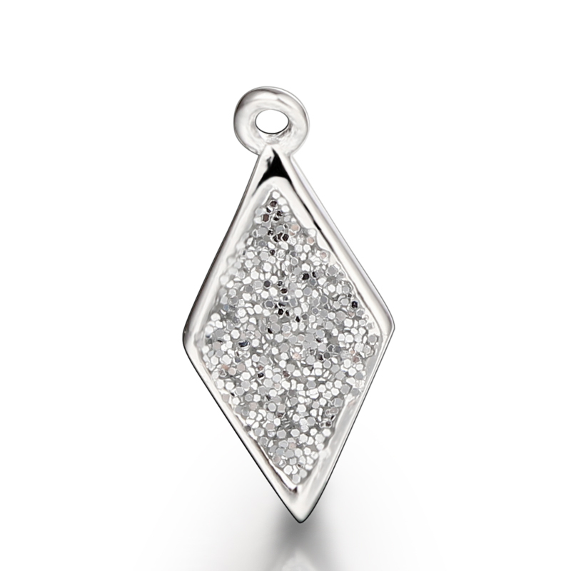 925 Sterling Silver Shining Diamond Connector Charms