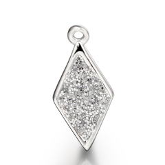 925 Sterling Silver Shining Diamond Connector Charms