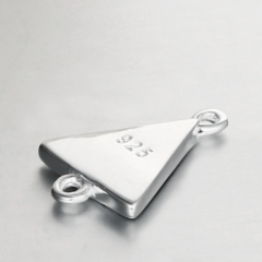 925 Sterling Silver Glitter Triangle Connector Charms