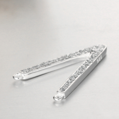 925 Sterling Silver Giltter V Connector Charms