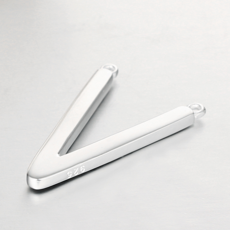 925 Sterling Silver Giltter V Connector Charms