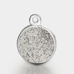 925 Sterling Silver Gillter Round Connector Charms