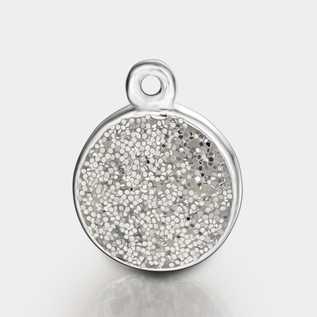 925 Sterling Silver Gillter Round Connector Charms