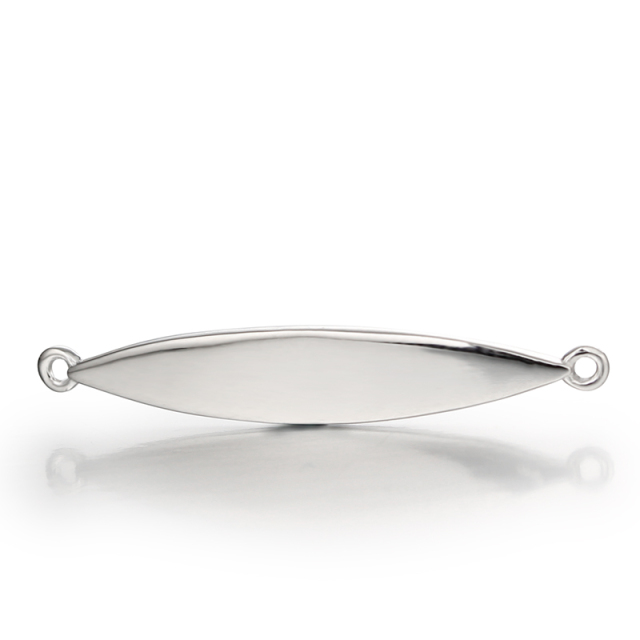 925 Sterling Silver Thin Olive Connector Charms