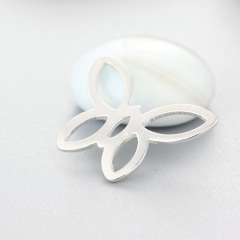 925 Sterling Silver White Butterfly Connector Charms