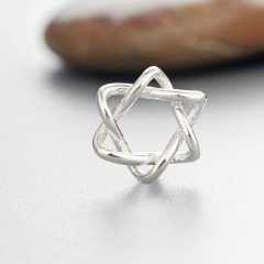 925 Silver Twist Hexagonal Star Connector Charms