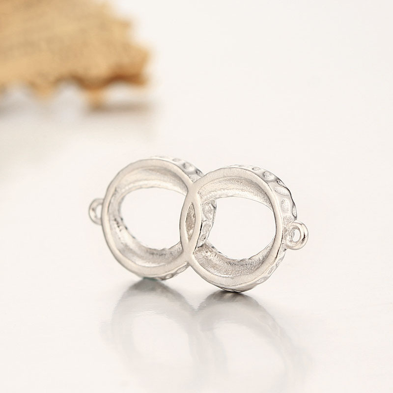 925 Sterling Silver Interlocked Rings Connector Charms