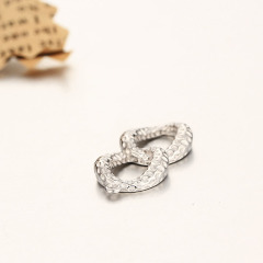 925 Sterling Silver Interlocked Rings Connector Charms