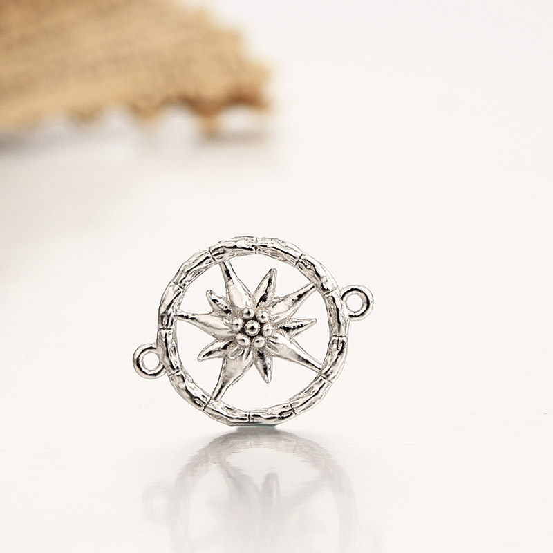 925 Sterling Silver Star Ring Connector Charms