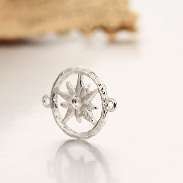 925 Sterling Silver Star Ring Connector Charms