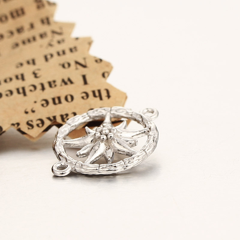 925 Sterling Silver Star Ring Connector Charms