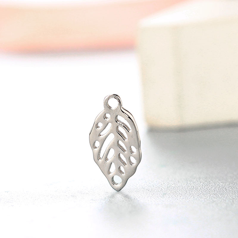 925 Sterling Silver Hollow Leaf Connector Charms