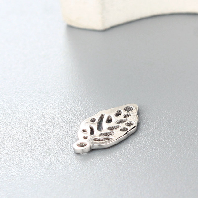925 Sterling Silver Hollow Leaf Connector Charms