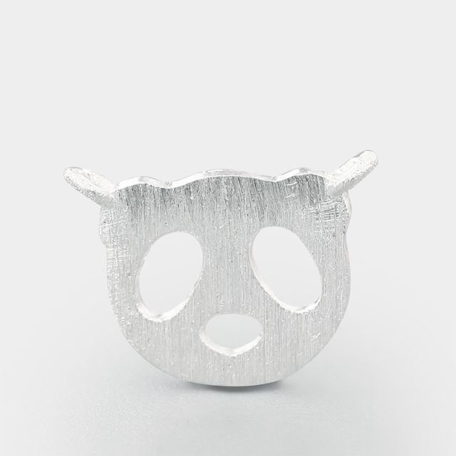 925 Sterling Silver Brushed Panda Connector Charms