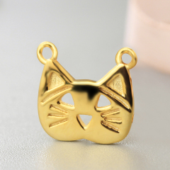 925 Sterling Silver Cat Connector Charms