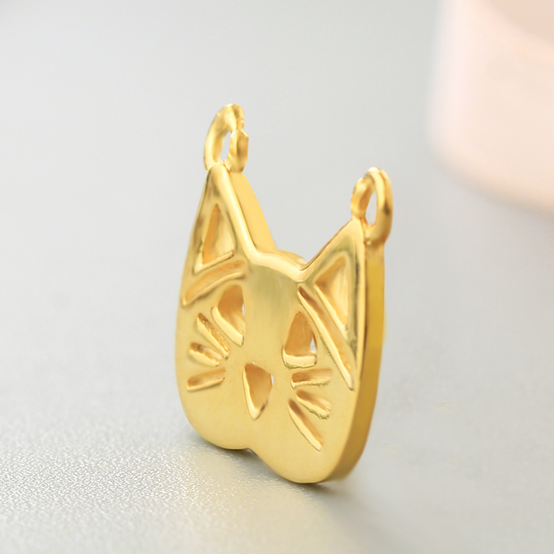 925 Sterling Silver Cat Connector Charms