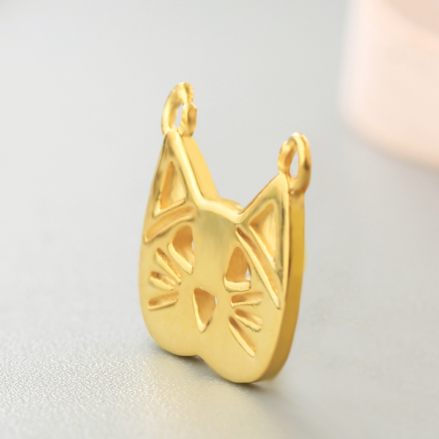 925 Sterling Silver Cat Connector Charms