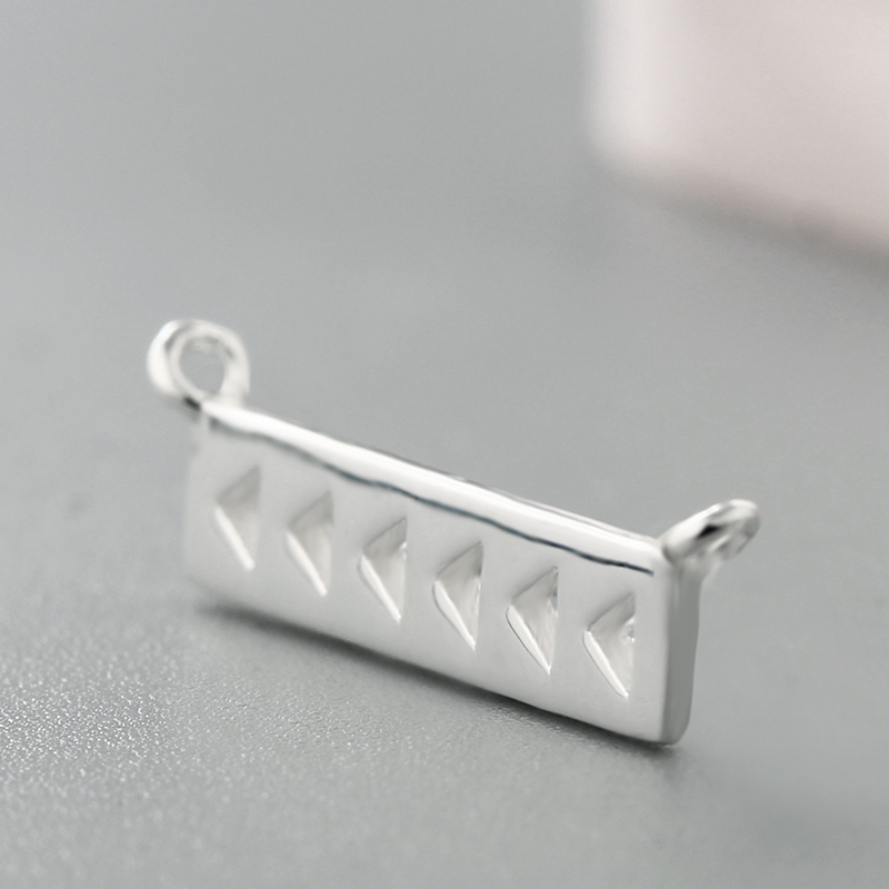 925 Sterling Silver Hollow Pattern Rectangle Connector Charms