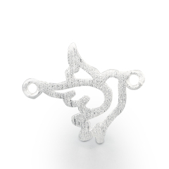 925 Sterling Silver Brushed Bird Connector Charms