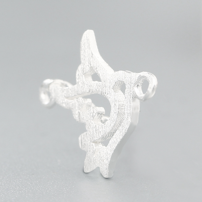 925 Sterling Silver Brushed Bird Connector Charms
