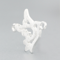 925 Sterling Silver Brushed Bird Connector Charms