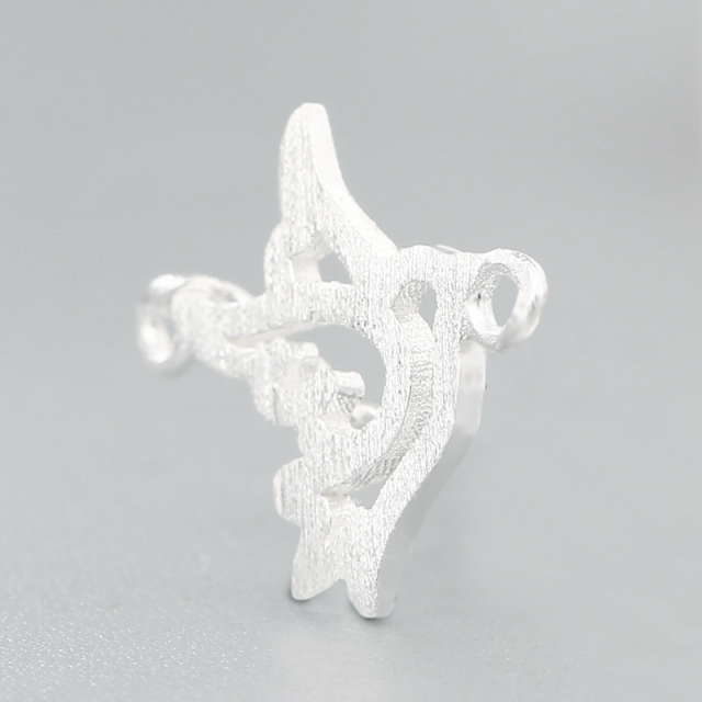 925 Sterling Silver Brushed Bird Connector Charms