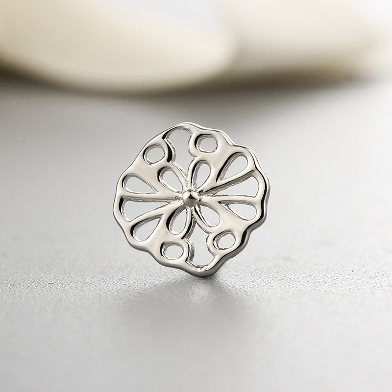 925 Sterling Silver Filigree Flower Connector Charms