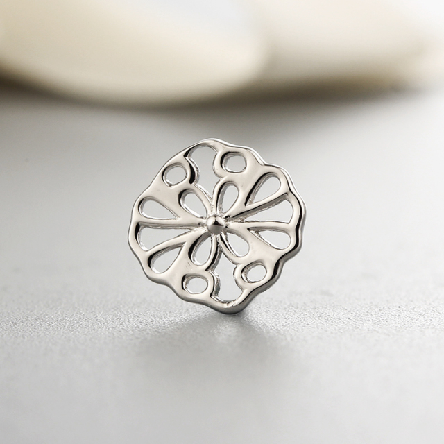 925 Sterling Silver Filigree Flower Connector Charms
