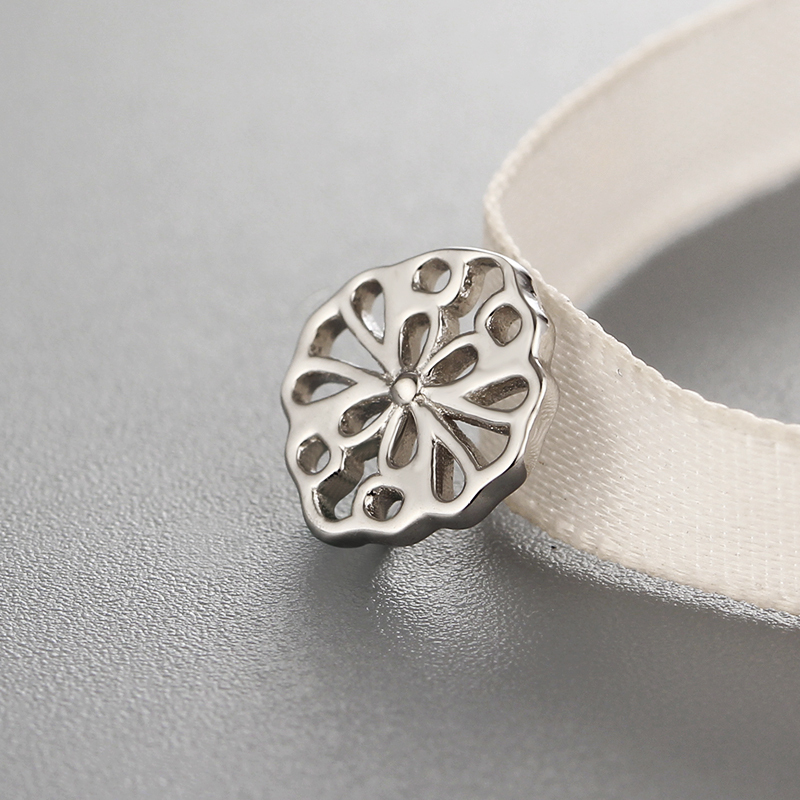 925 Sterling Silver Filigree Flower Connector Charms