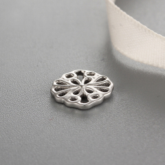 925 Sterling Silver Filigree Flower Connector Charms
