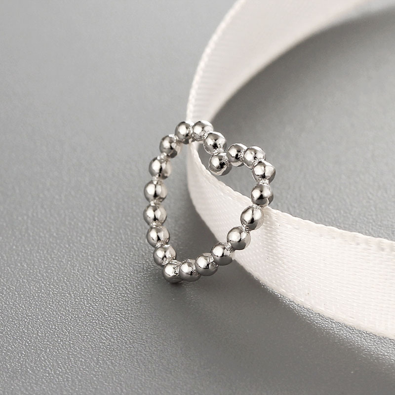 925 Sterling Silver Beaded Heart Connector Charms