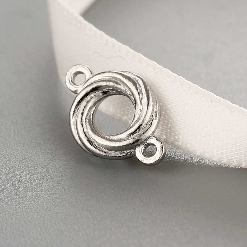 925 Sterling Wreathed Ring Connector Charms