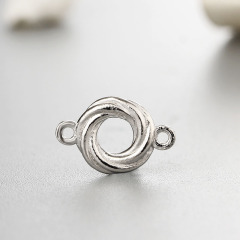925 Sterling Wreathed Ring Connector Charms
