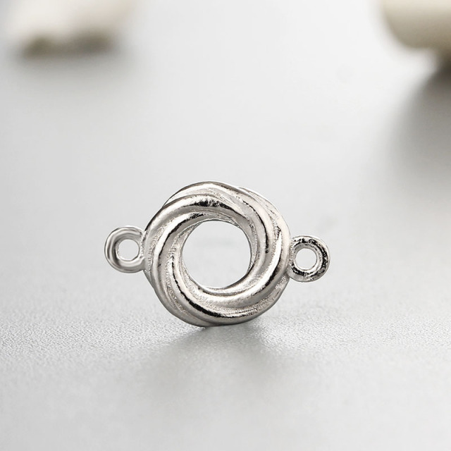 925 Sterling Wreathed Ring Connector Charms