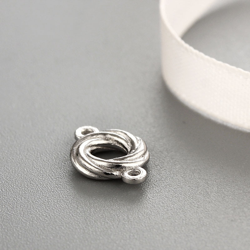925 Sterling Wreathed Ring Connector Charms