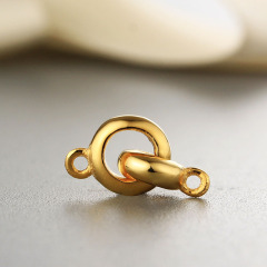 925 Sterling Silver Double Rings Cross Design Connector Charms