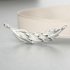 925 Sterling Silver Fashion Simple Leaf Charms