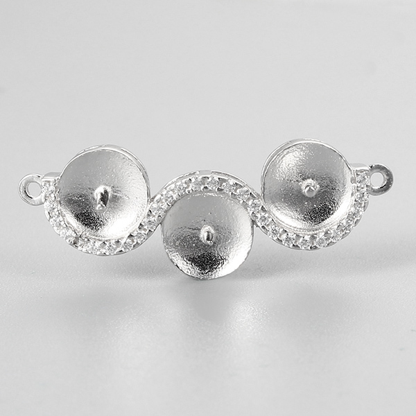 925 Sterling Silver Three Pearls Pendant
