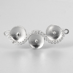 925 Sterling Silver Three Pearls Pendant