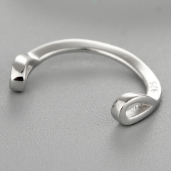 925 Sterling Silver Simple Curved Charms
