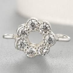 925 Sterling Silver Shine Cubic Zirconia Round Charms
